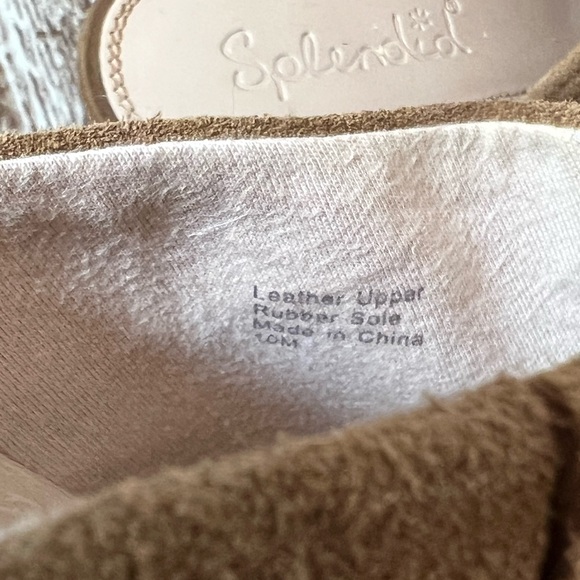 Splendid Soft Tan Suede Mules with wooden heel size 10 M - Picture 6 of 11